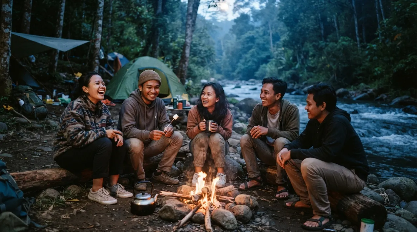 Suasana Malam Camping